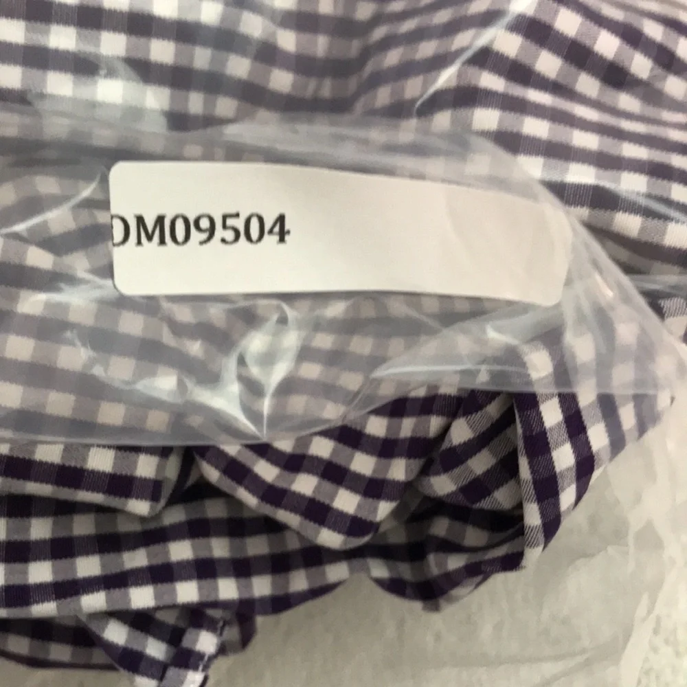 J CREW PURPLE SHIRT GINGHAM CHECK LONG SLEEVE POPLIN PREPPY MENS MEDIUM